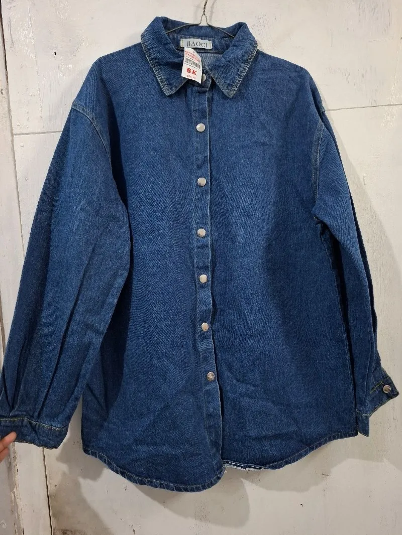 Casual Denim jacket Wanita navy blue photo 1
