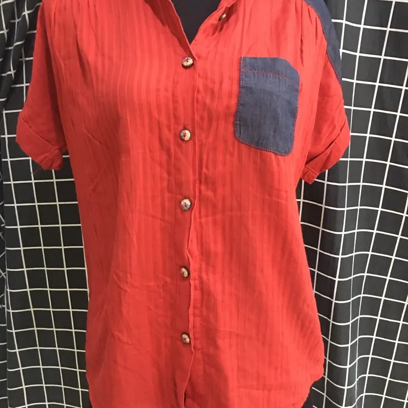 Lois Casual Shirt Wanita navy red photo 1