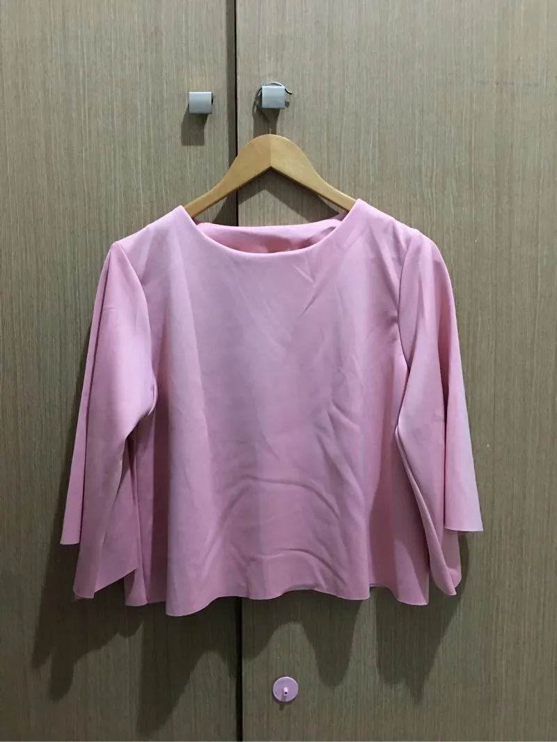 Minimalist Casual Blouse Wanita navy pink photo 1