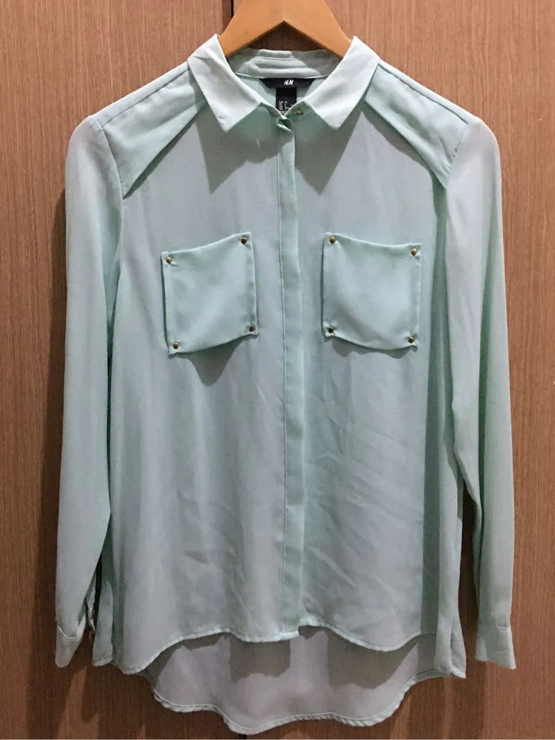 H&M Luxury Casual Shirt Wanita green photo 1