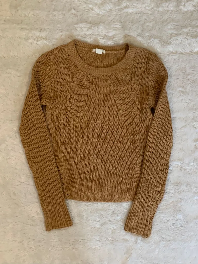 H&M Minimalist Sweater Wanita brown orange photo 1