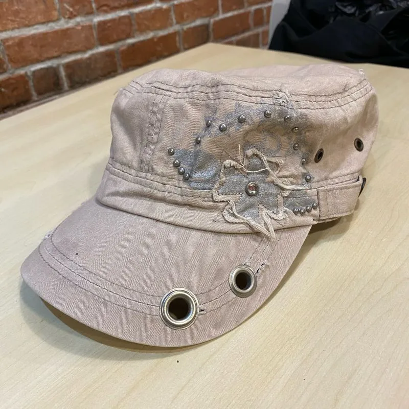 Vintage Y2K Hat Wanita tan cream photo 1