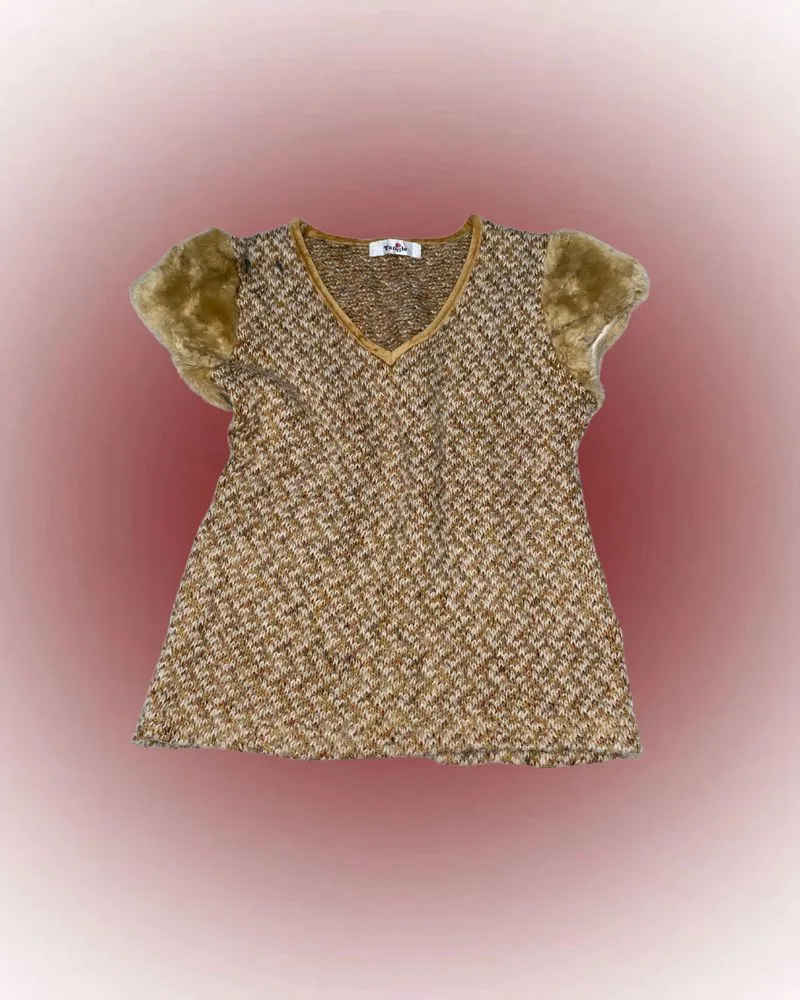 Vintage Casual Sweatshirt Wanita tan brown photo 1