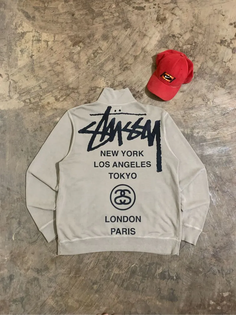 Stussy Streetwear Y2K Track jacket Pria tan photo 1