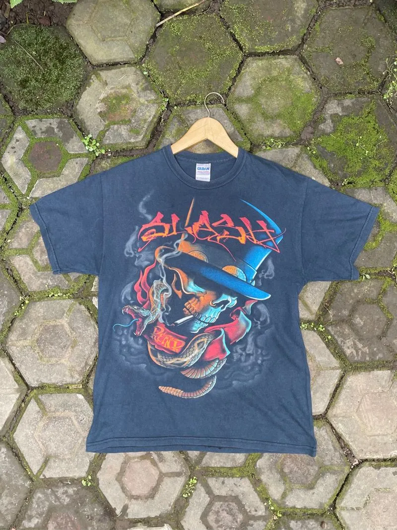 Gildan Vintage Y2K T-shirt Pria black photo 1