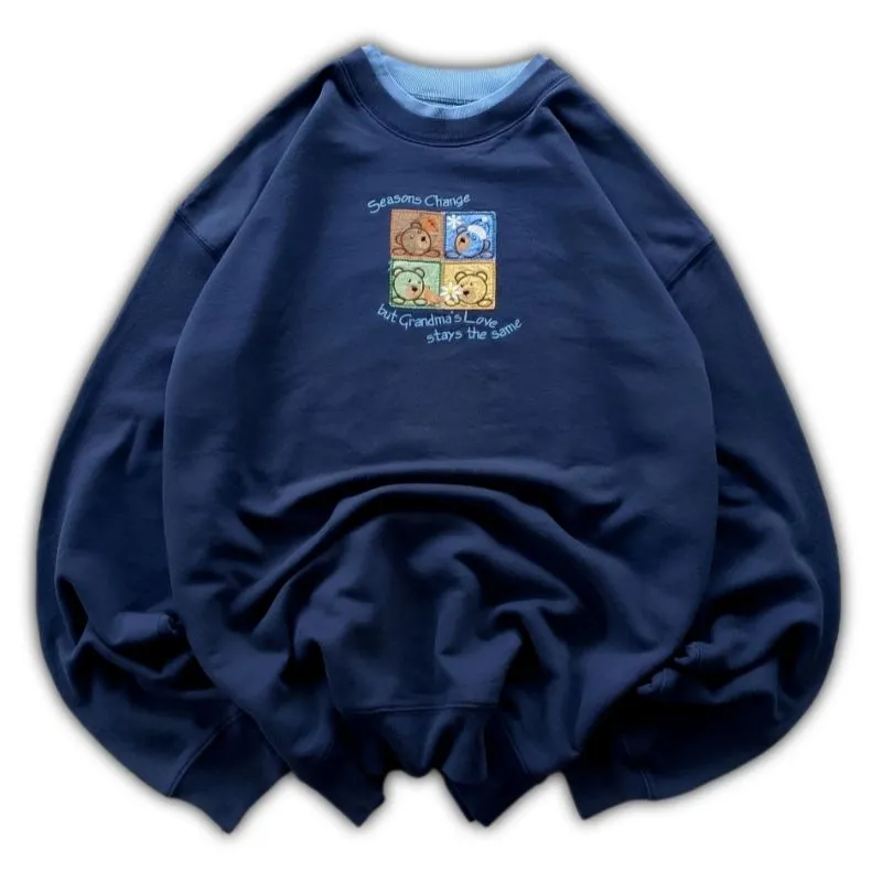 Vintage Y2K Sweatshirt Pria navy photo 1