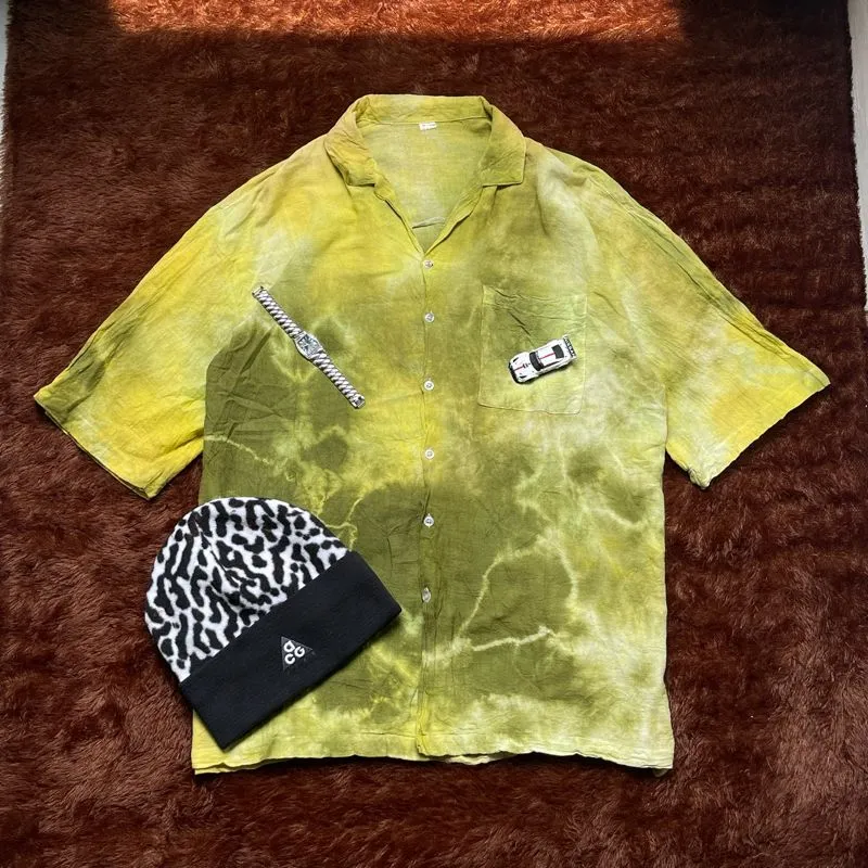 Grunge Indie Casual shirt Pria green photo 1