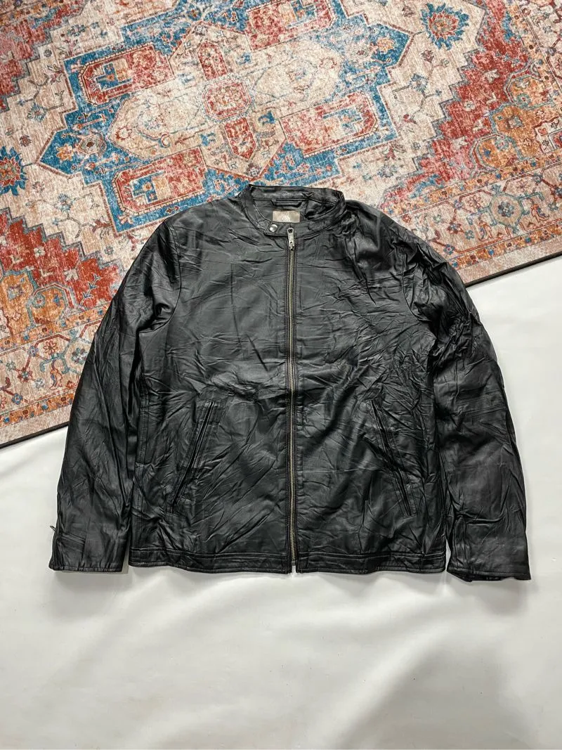 Biker Casual Leather jacket Pria black photo 1