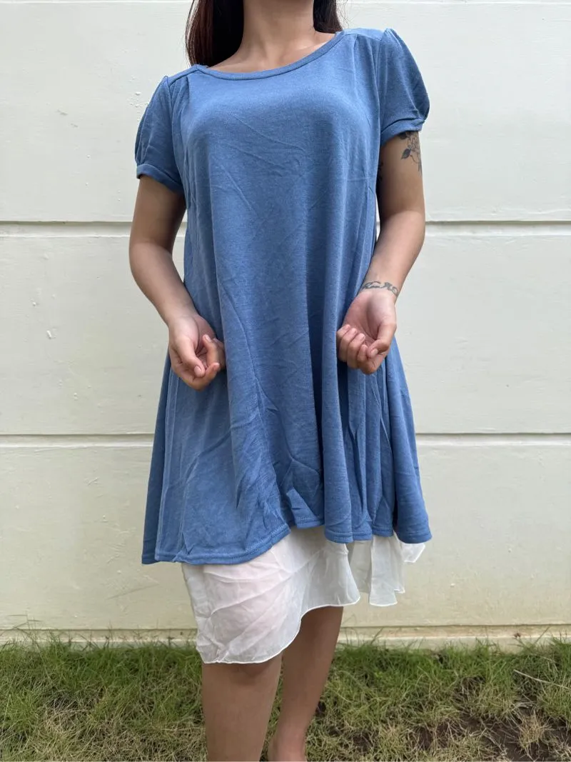 Lowrys Farm Casual Casual dress Wanita white blue photo 1