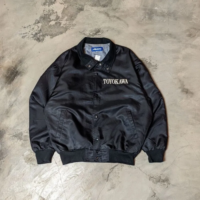 Mizuno Vintage Streetwear Bomber jacket Pria black photo 1