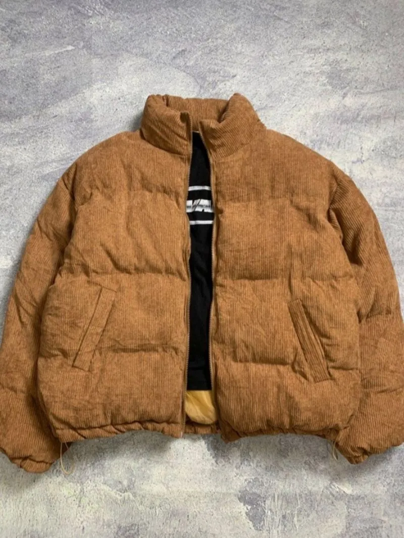 Vintage Streetwear Puffer jacket Pria brown photo 1