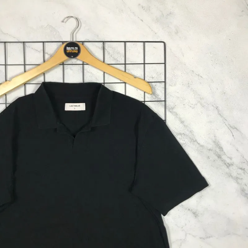 LAB TWELVE Casual Polo shirt Pria black photo 1