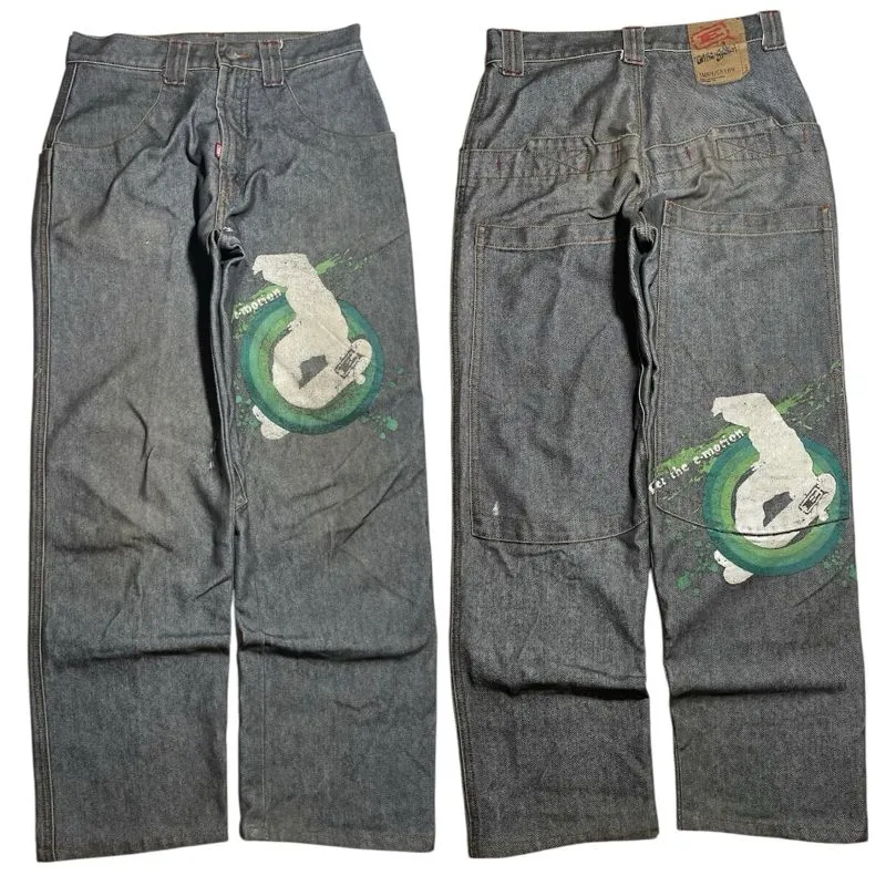 Emba Y2K Jeans Pria black gray photo 1