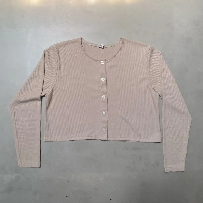Casual Crop top Wanita tan cream photo 1