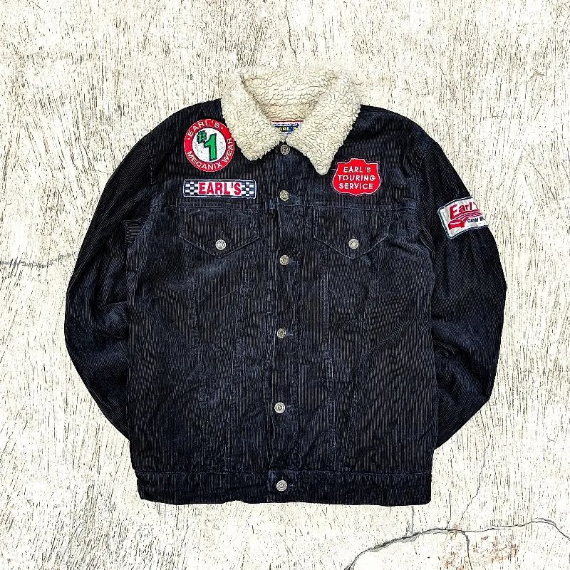 Japanese brand Vintage Biker Denim jacket Pria black cream photo 1