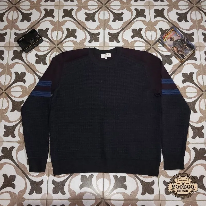 Japanese brand Y2K Casual Sweater Pria navy blue photo 1