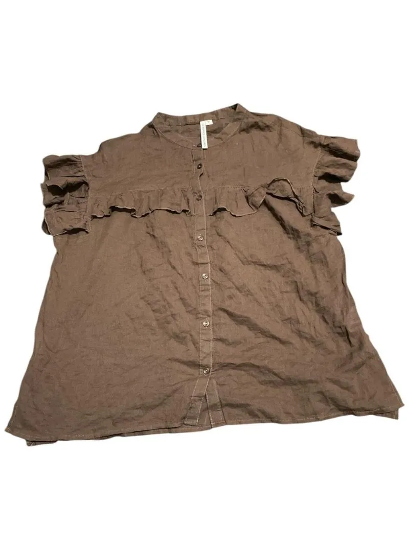 Coquette Casual Blouse Wanita tan brown photo 1