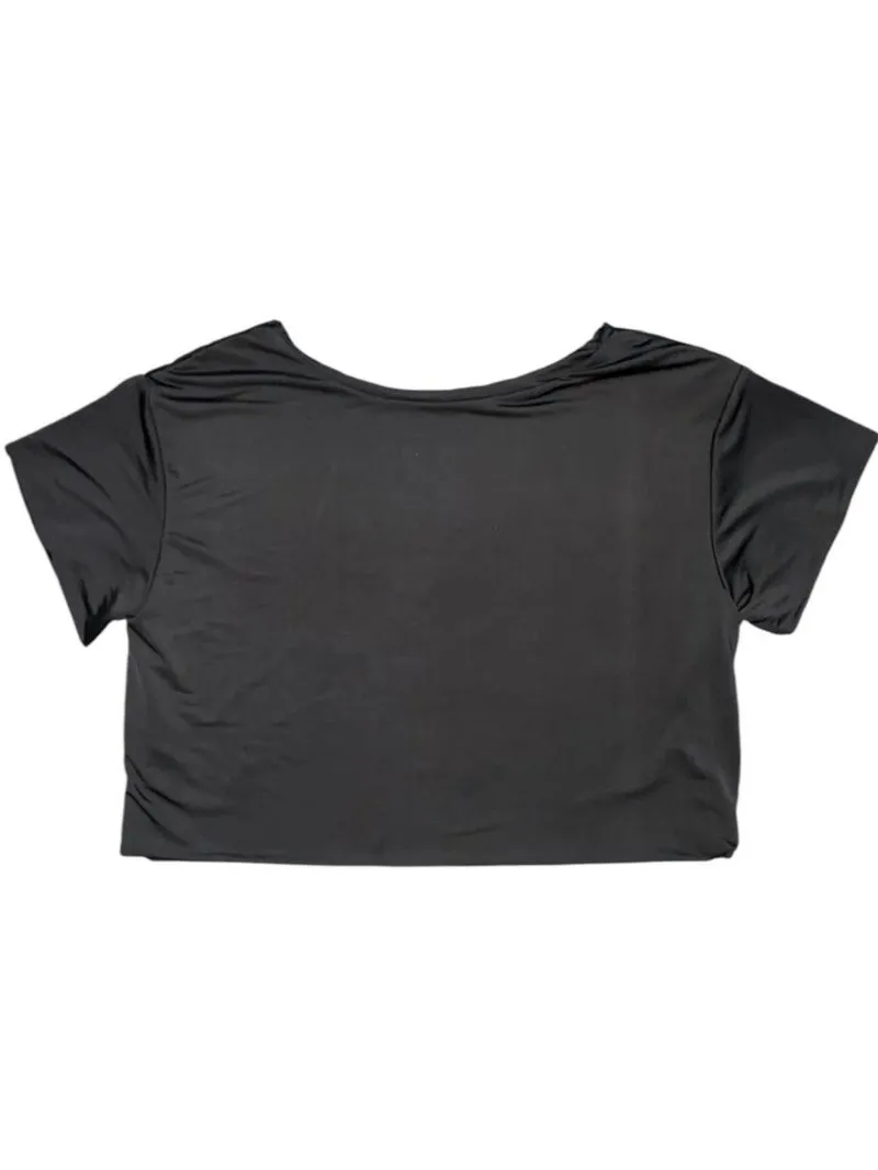 Casual Crop top Wanita black photo 1
