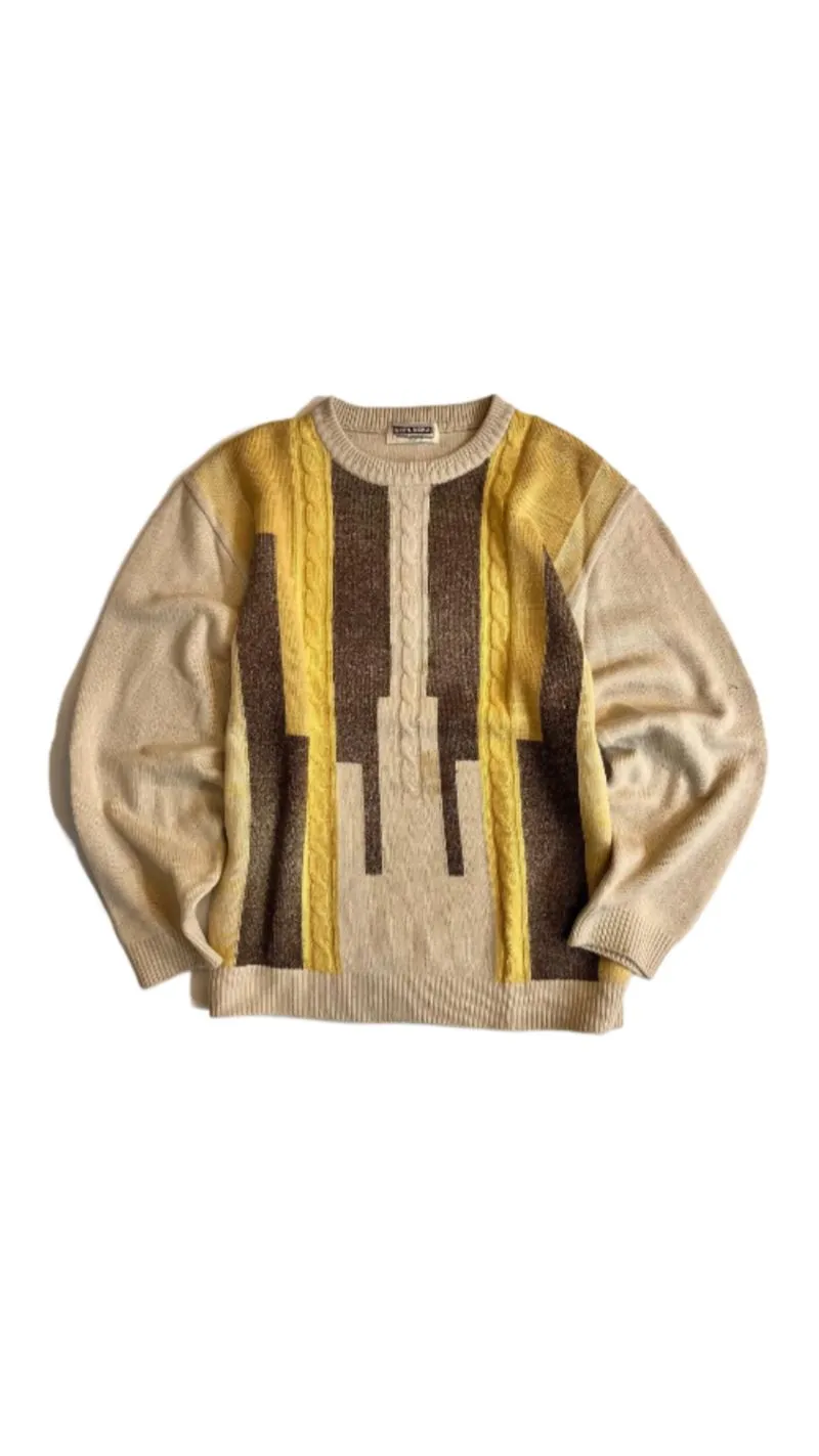 Vintage Casual Sweatshirt Pria cream photo 1