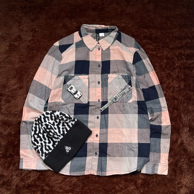 H&M Grunge Indie Shirt Wanita tan gray photo 1