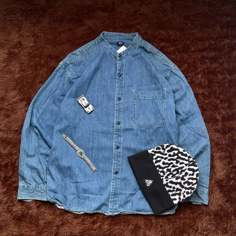 Grunge Indie Casual shirt Pria blue photo 1