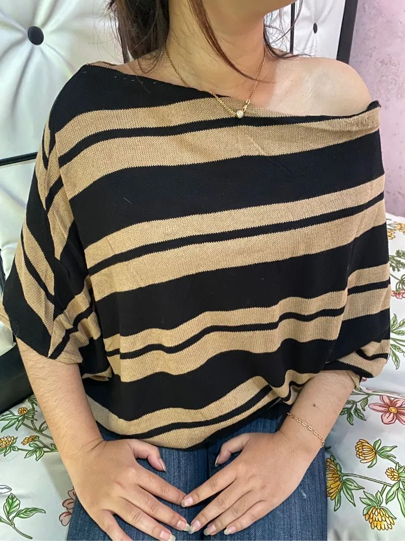 Casual Shirt Wanita brown black photo 1