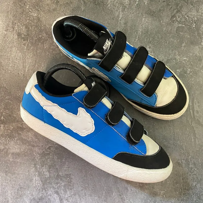 Nike Streetwear Casual Sneakers Pria white blue photo 1