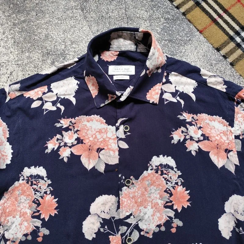 ZARA Casual Casual shirt Pria navy photo 1