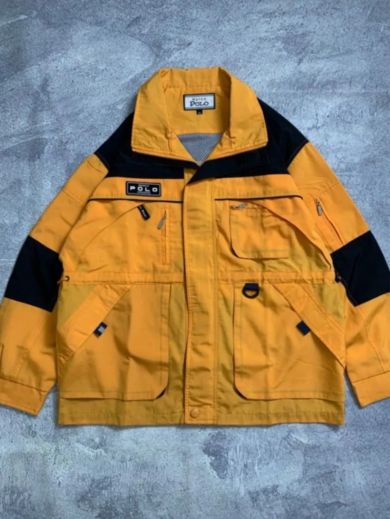 Vintage Streetwear Windbreaker Pria yellow photo 1