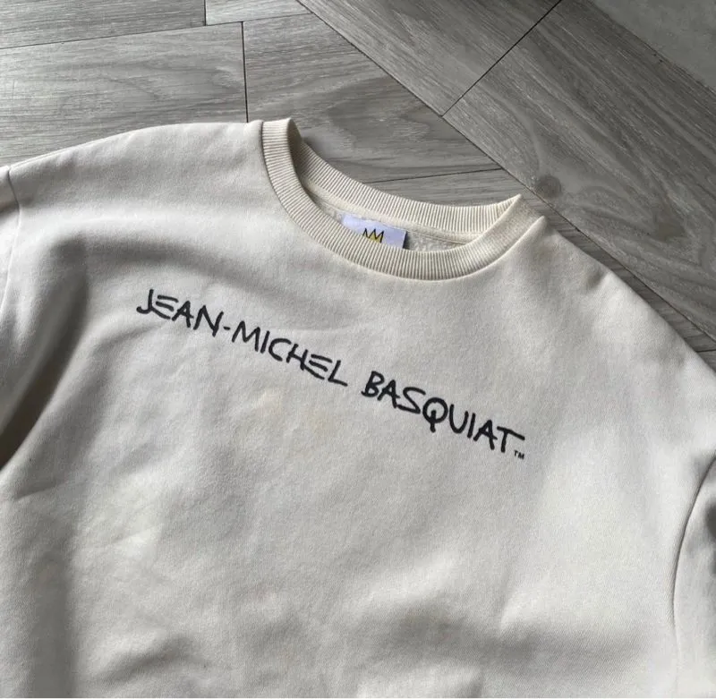 Jean-Michel Basquiat Streetwear Y2K Sweater Pria white photo 1