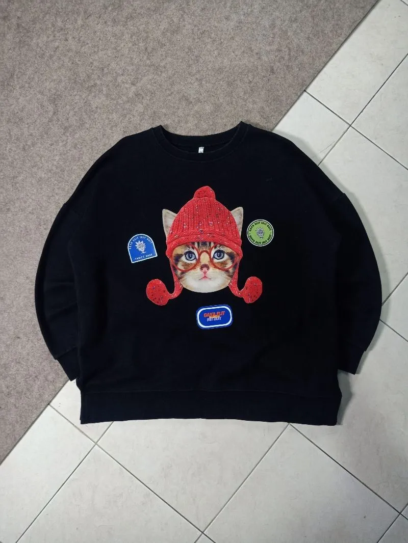 Japanese brand Vintage Streetwear Sweater Wanita black photo 1