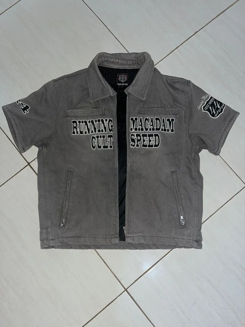 Vintage Biker Vest Pria black gray photo 1