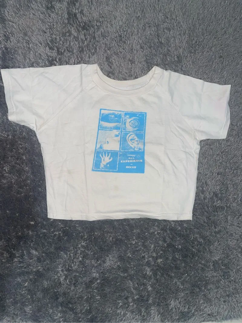 Y2K Crop top Wanita white photo 1