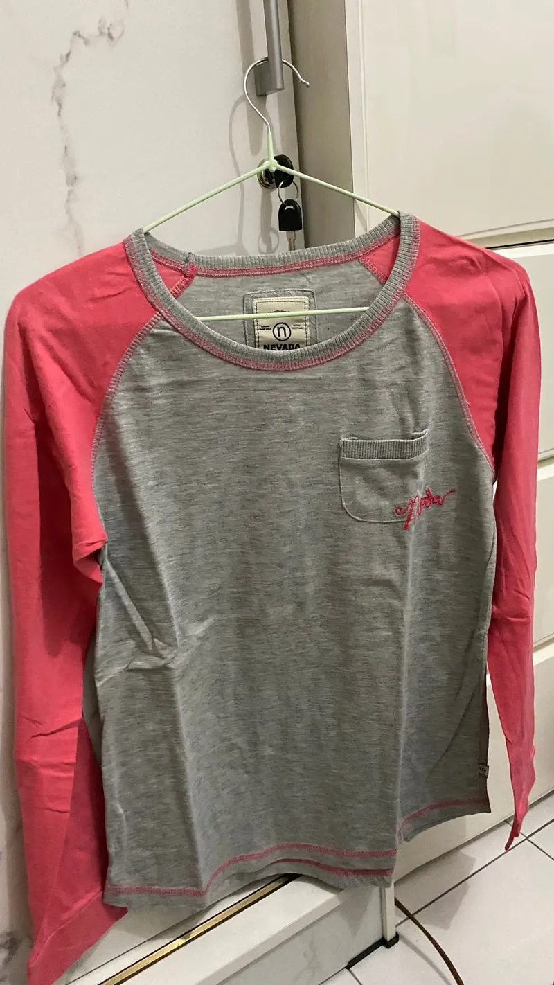Casual T-shirt Wanita pink gray photo 1