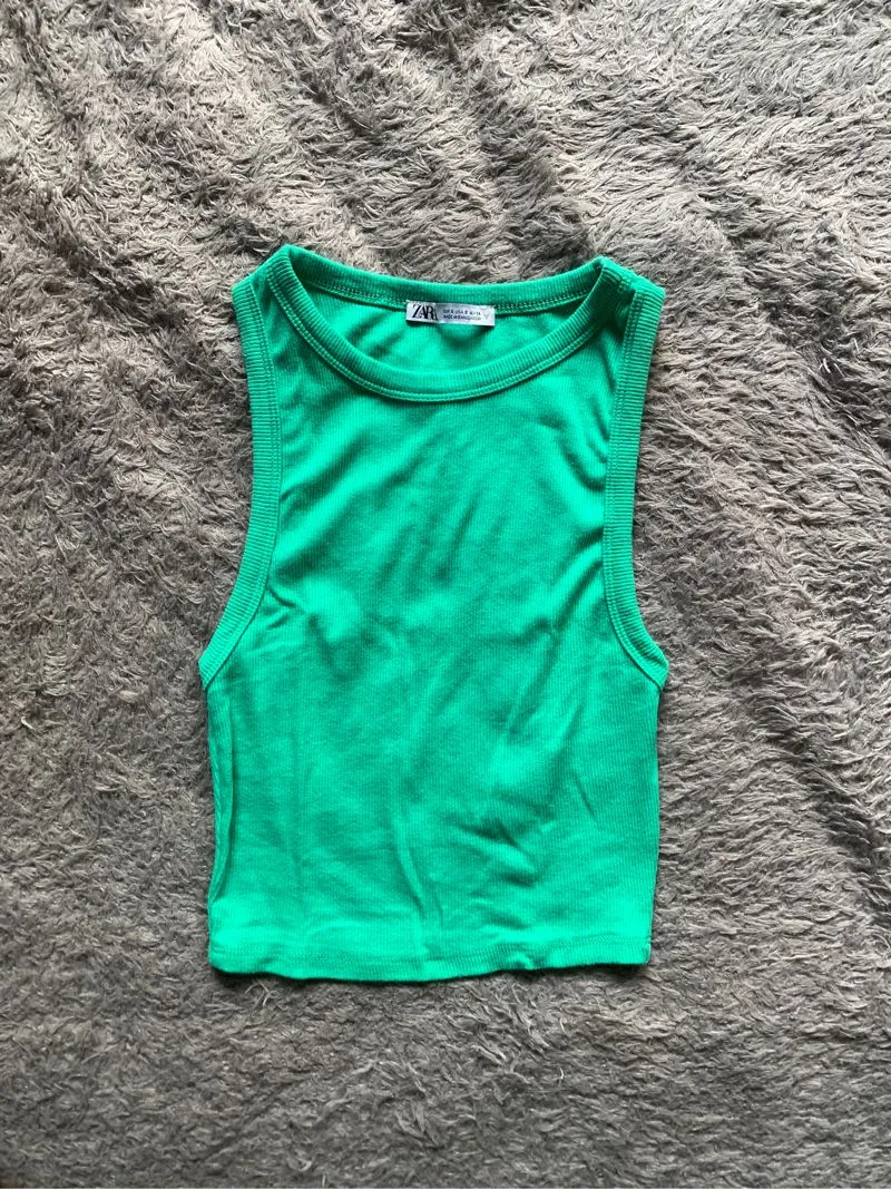 ZARA Casual Cami top Wanita green photo 1