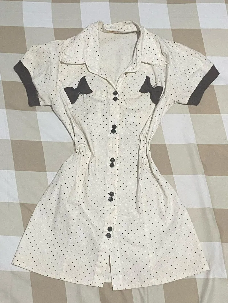 Coquette Casual Casual dress Wanita white black photo 1