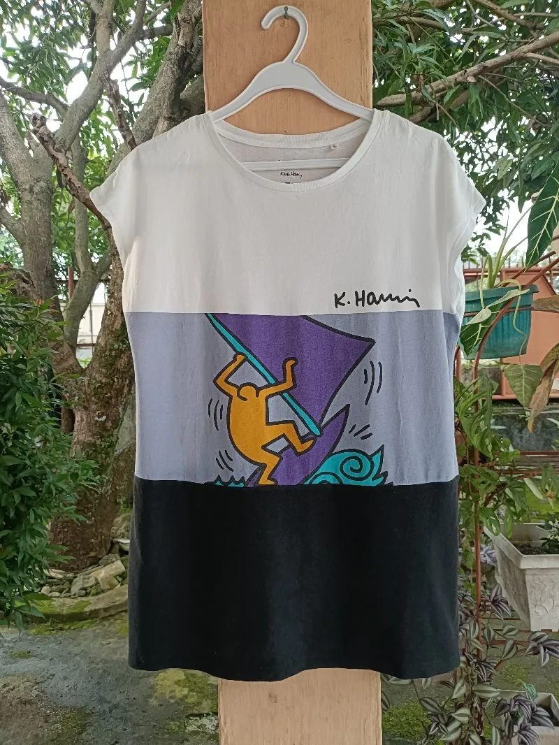 Keith Haring Y2K T-shirt Pria white black photo 1