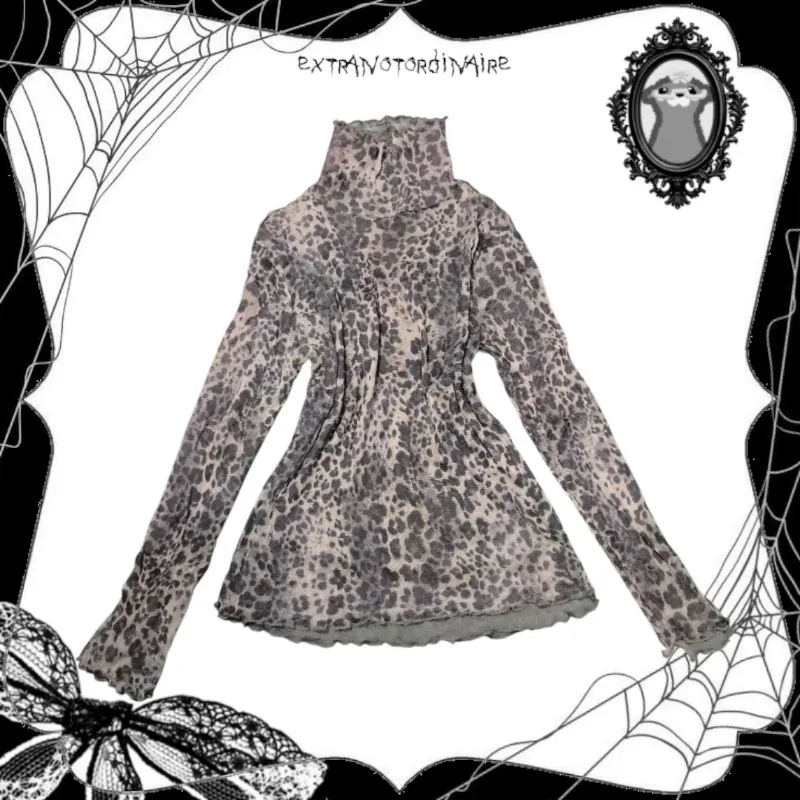 Streetwear Y2K Blouse Wanita gray photo 1