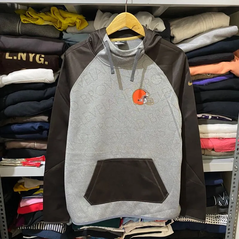 Nike Casual Hoody Pria brown gray photo 1