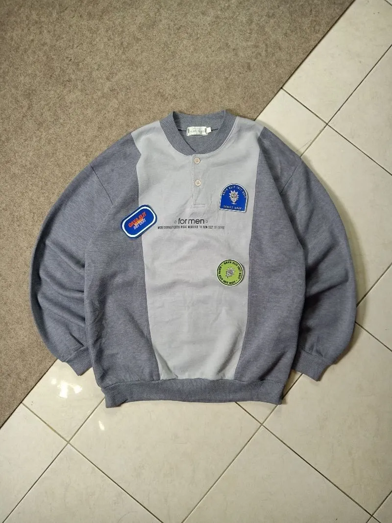Japanese brand Sportswear Casual Sweatshirt Pria white gray photo 1