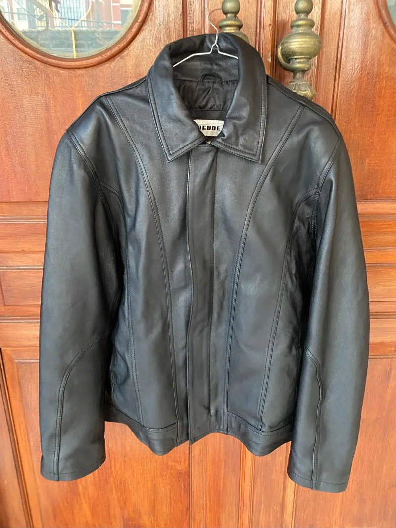 & Other Stories Minimalist Leather jacket Pria black photo 1