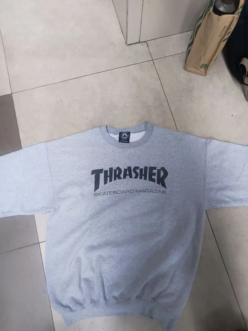 Thrasher Vintage Streetwear Sweater Pria gray photo 1