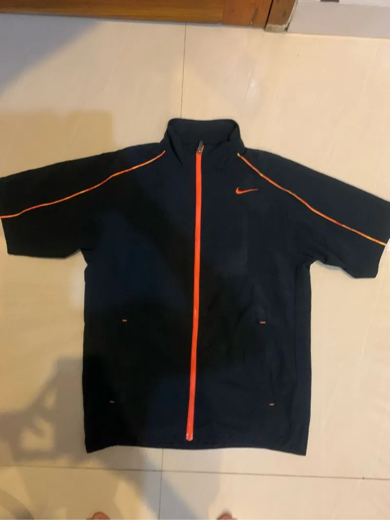 Nike Streetwear Sportswear Casual shirt Pria navy orange photo 1