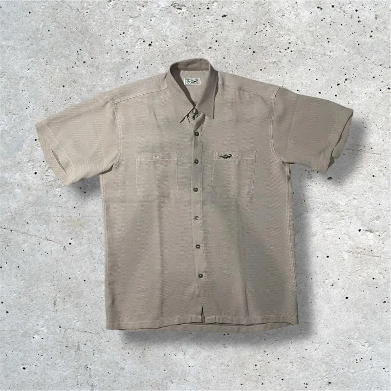 Crocodile Luxury Minimalist Casual shirt Pria tan cream photo 1