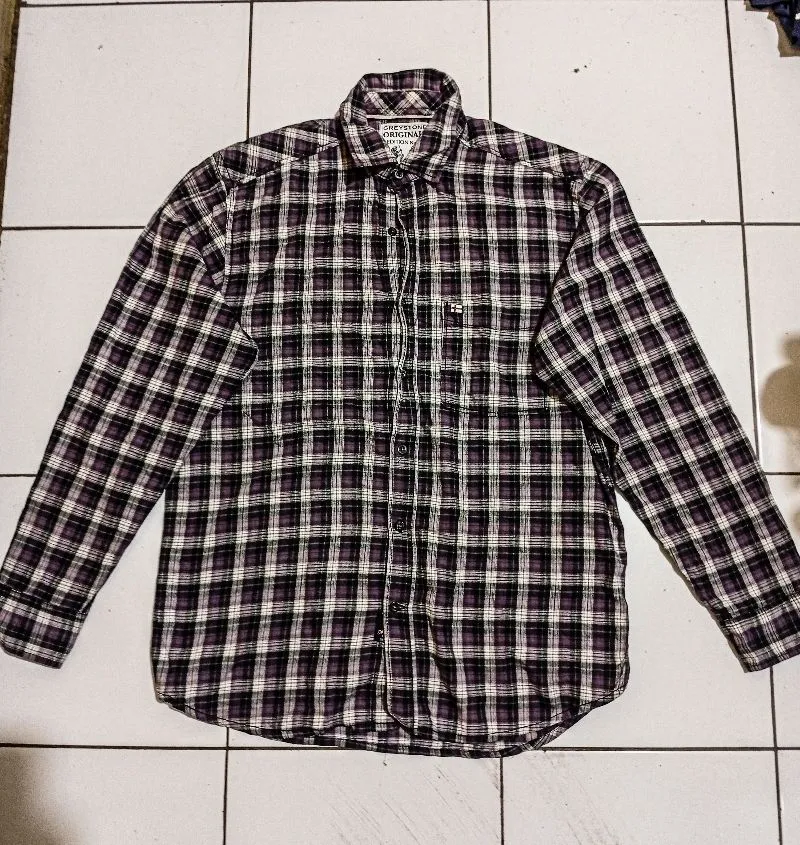 Vintage Y2K Denim jacket Pria burgundy white photo 1