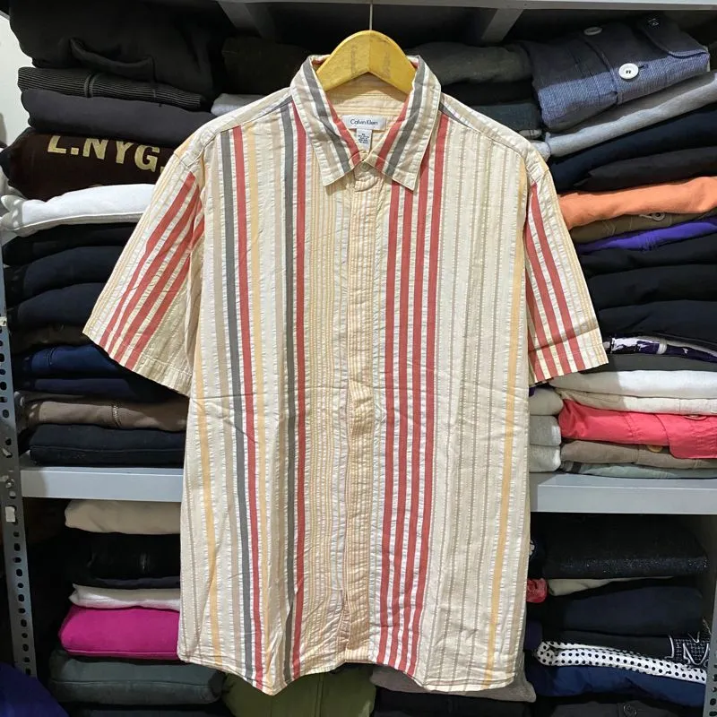 Calvin Klein Casual Casual shirt Pria orange cream photo 1