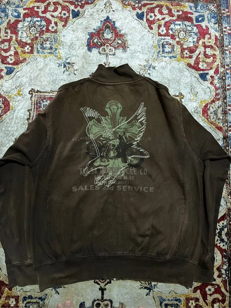 Y2K Grunge Hoody Pria brown photo 1