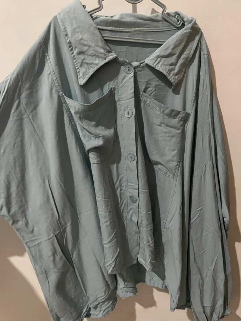 Japanese brand Vintage Blouse Wanita blue photo 1