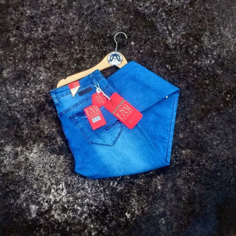 Luxury Minimalist Jeans Pria navy blue photo 1