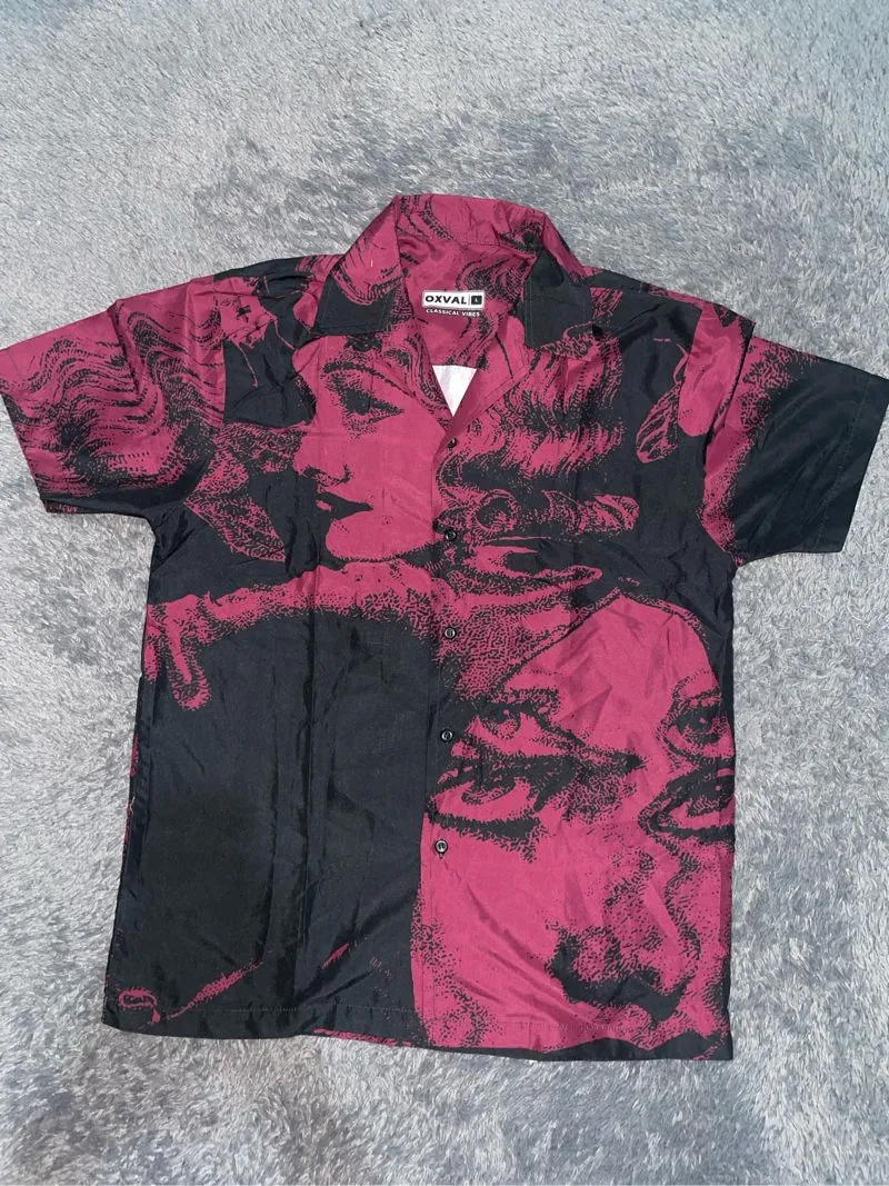 Casual Casual shirt Pria red black photo 1